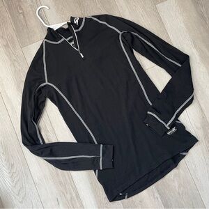 Swix Base Layer collared quarter zip knit sweatshirt mens Black xlarge outdoor